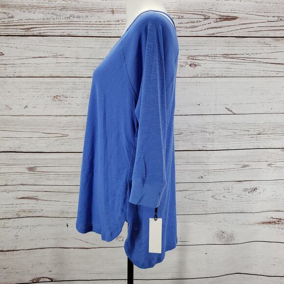 Calvin Klein Performance New Women's Blue Cold Shoulder Top Size Large - Picture 3 of 12